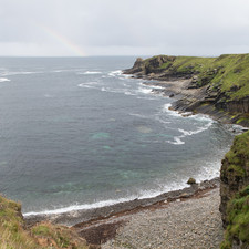 Rainbow and seals, South coast of South Ronaldsay, Orkney, 2014