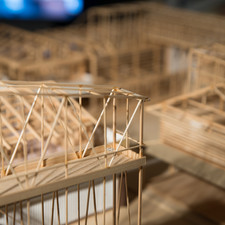 ?shima Sh?tar?, 1:50 model, Higashimuk?jima Mansion<br>Archi-Depot, Tokyo, 2017<br>“The existing buildings, located in the Sumida-ku region in Tokyo, were used as a brothel until the 1950s. The renovation project examined cognitive diversion from the dark post-war’s remnant to the potential living space, highlighting the unique collaboration of the decorative western-like facade and traditional timber frame. Additional new timber frame and extensions of the original structures allows fourteen existing buildings to merge into a united large mansion. The project of Higashimukojima Mansion aims at reinterpreting the buildings within the modern context as a symbolic architecture that reveal the historical narrative.”