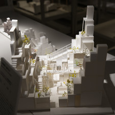 Daito Trust Construction x Fujimoto Sou, 1:50 model, <House Vision 2> Rental Space Tower (2016)<br>Archi-Depot, Tokyo, 2017<br>“HOUSE VISION 2 2016 TOKYO EXHIBITION was held on July 30, 2016 for 30 days. Daito Trust Construction Co., Ltd. of lease houses collaborated with Sou Fujimoto, and exhibited “RENTAL SPACE TOWER” on the the theme “redefine a lease house.” They broke up a conventional lease house into private and common parts, and reconstructed it to minimise a private part and to more extend a common part. By creating a new part that had both functions of private and common parts, special and temporal share spaces were  extended, and they created the new value of space.”